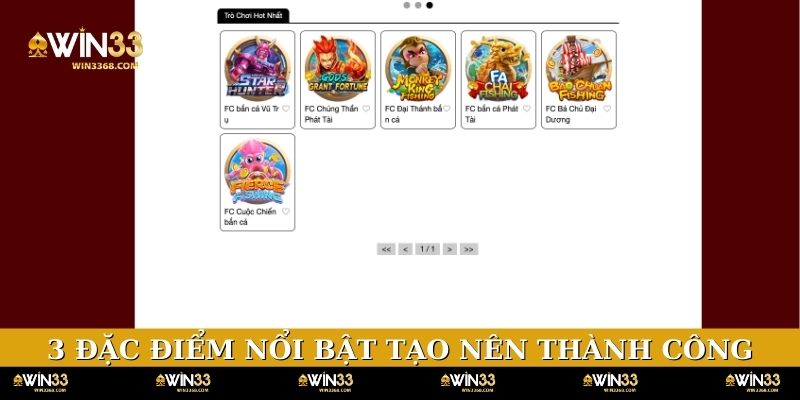 3 đặc điểm nổi bật tạo nên thành công bắn cá WIN33