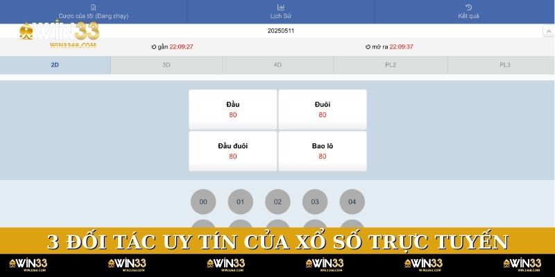 3 đối tác uy tín của xổ số trực tuyến tại WIN33