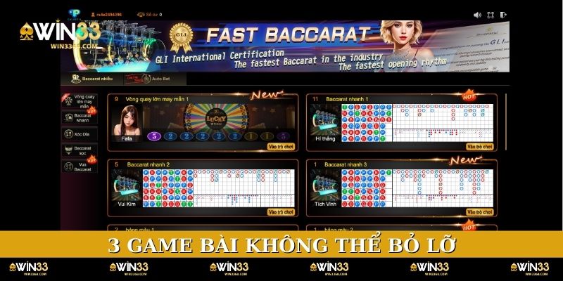 3 game bài không thể bỏ lỡ tại chuyên mục Casino