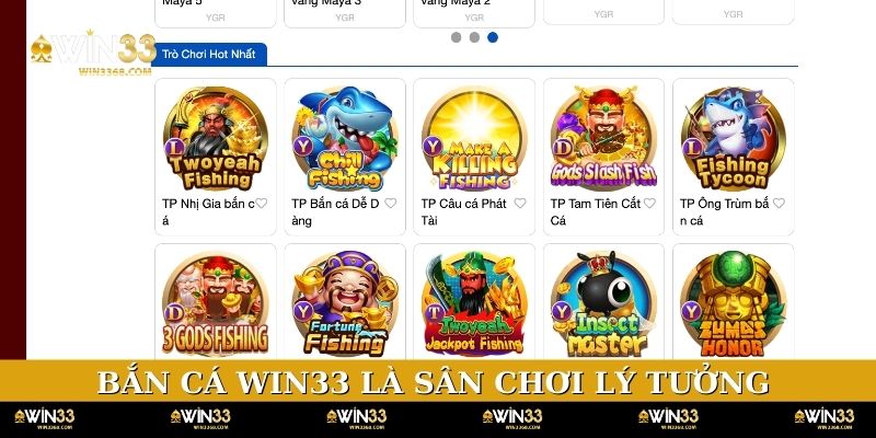 Bắn cá WIN33 là sân chơi lý tưởng cho ngư thủ